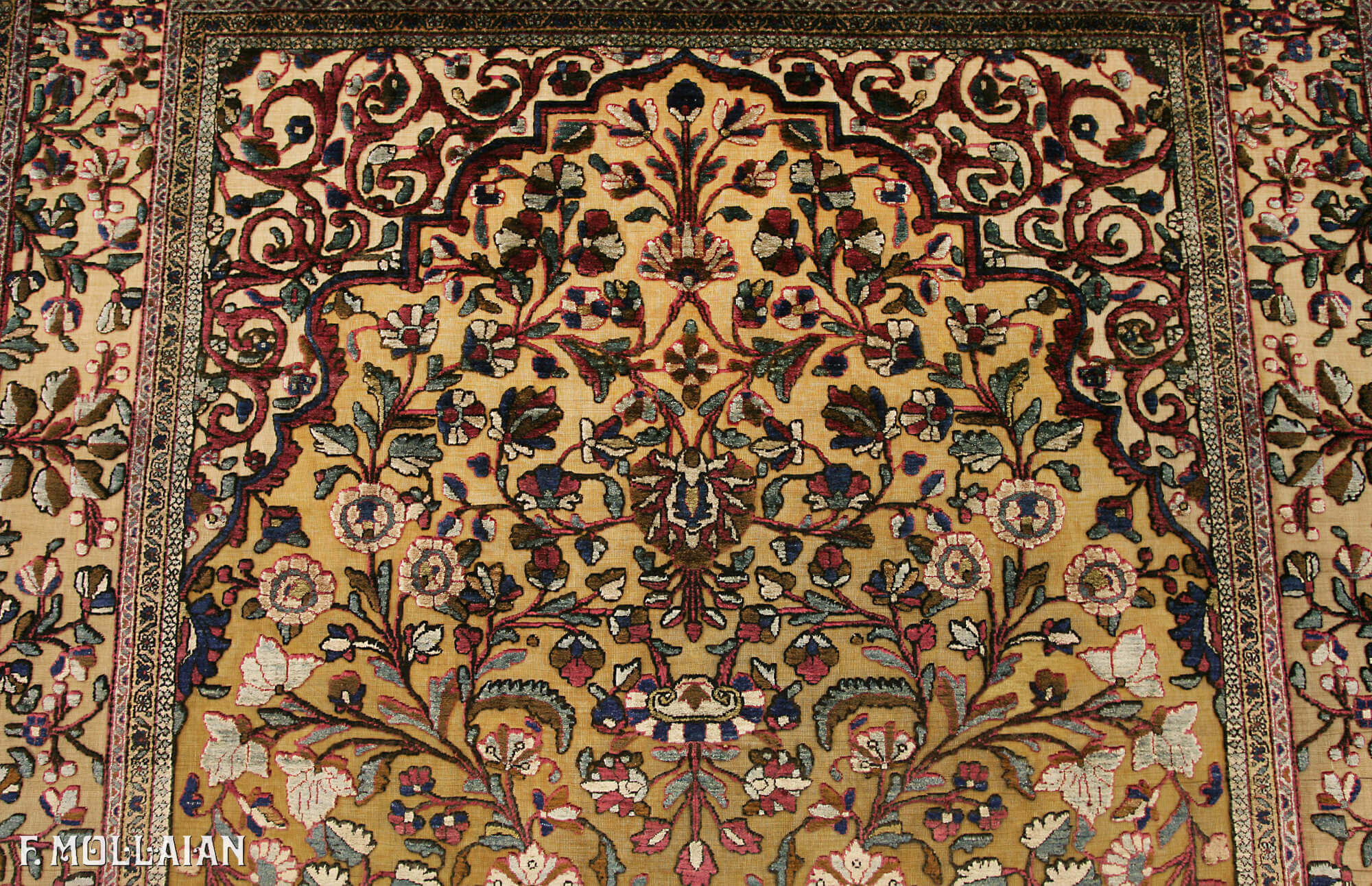 Tapis Persan Antique Kashan Souf n°:33295592